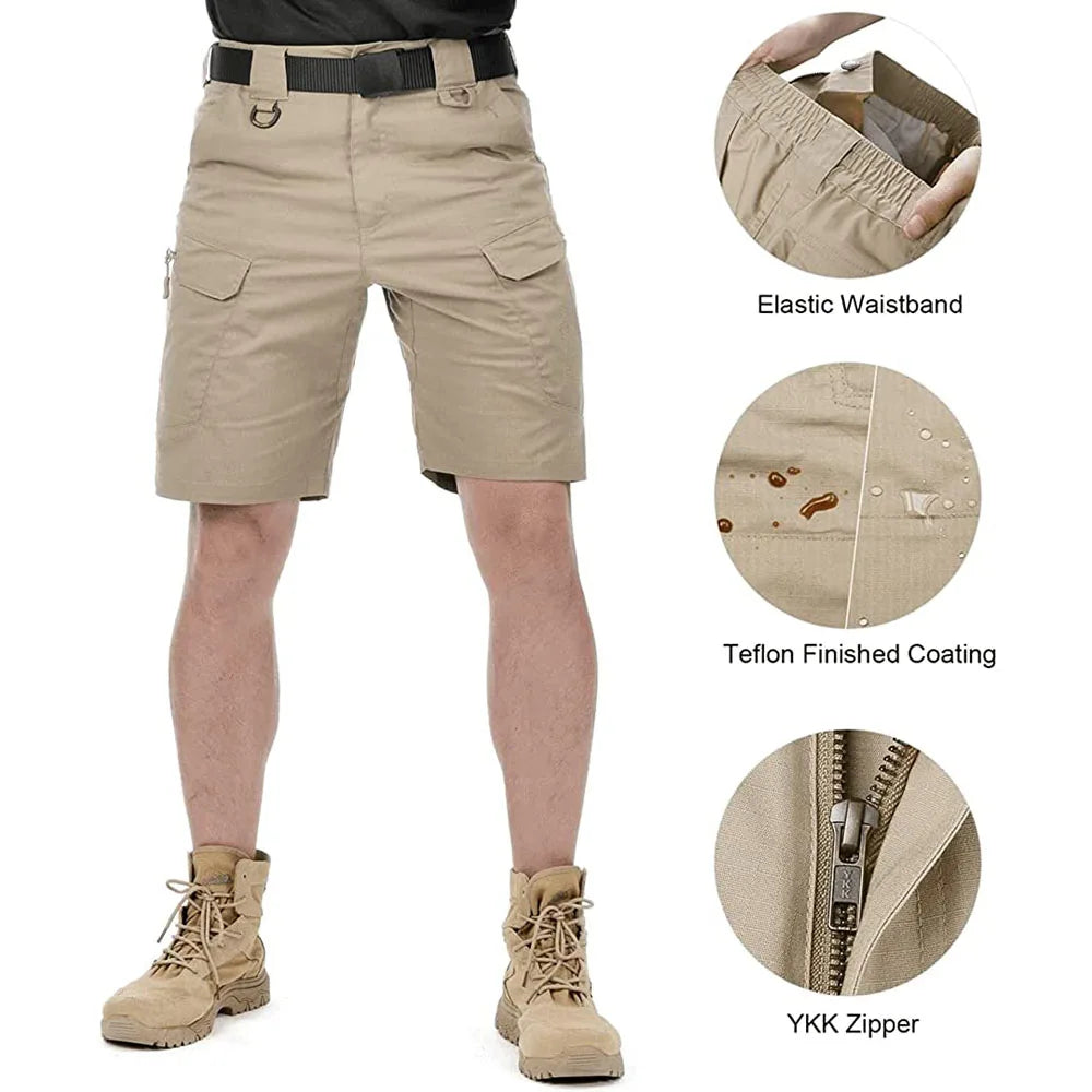 Men Urban Military Tactical Shorts Waterproof Cargo Shorts Multi pocket Plus Size