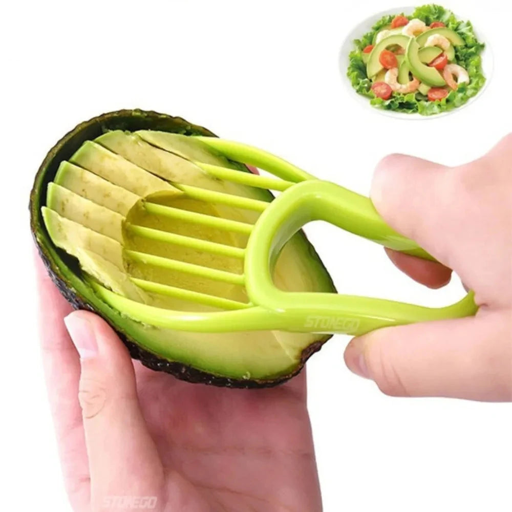 3 In 1 Avocado Slicer Shea Corer Butter Fruit Peeler Cutter Pulp Separator Plastic Knife Kitchen Vegetable Tools