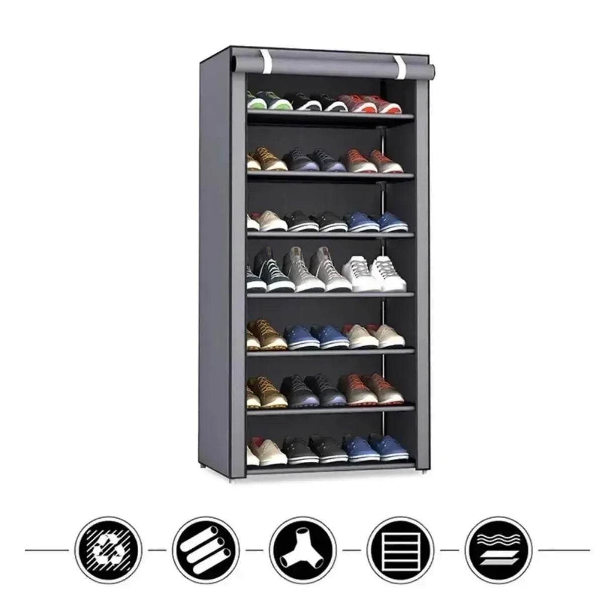 Shoe Storage Rack Organizer Multilayer Nonwoven Dustproof Shoes Storage Cabinet