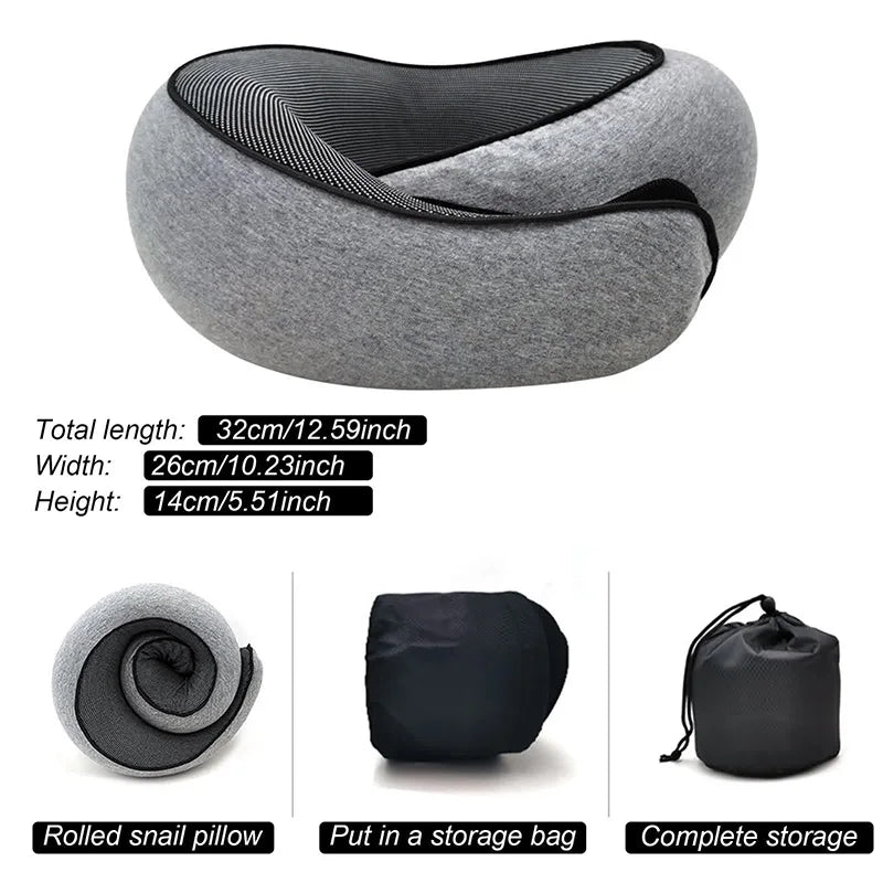 Travel Neck Pillow Memory Foam U-shaped Portable Adjustable Soft Noon Break Sleep Pillows