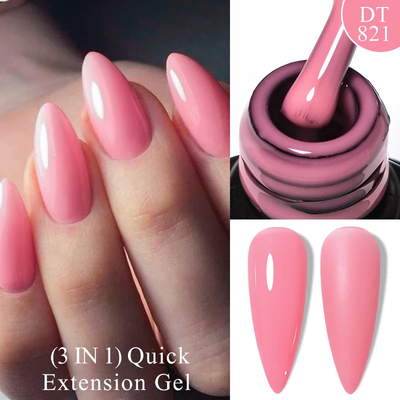 7ml Non Stick Hand Solid Extension Nail Gel Nude Pink White Extension Gel Glue