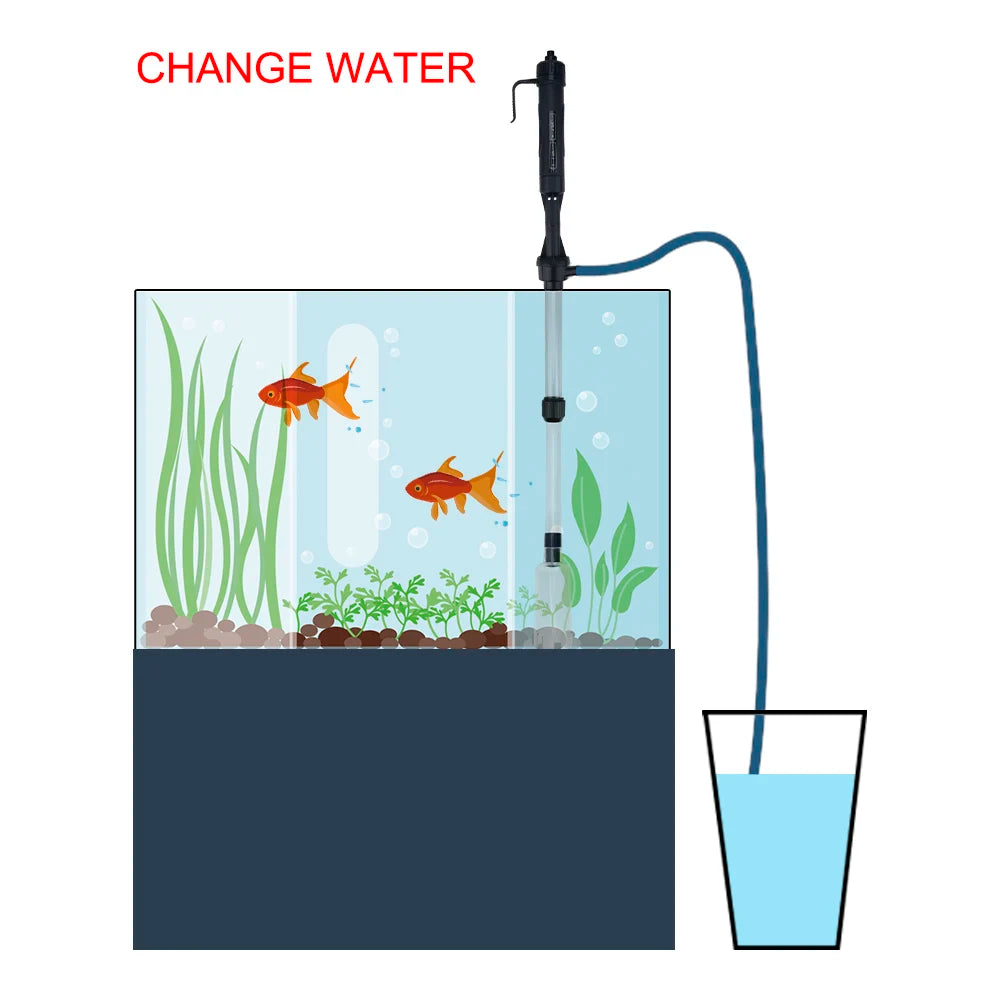 Gravel Cleaner Tool Vacuum Aquarium Fish Tank Pipe Suction Filter Filters Tools Electric Water Change Pump Waste Remover