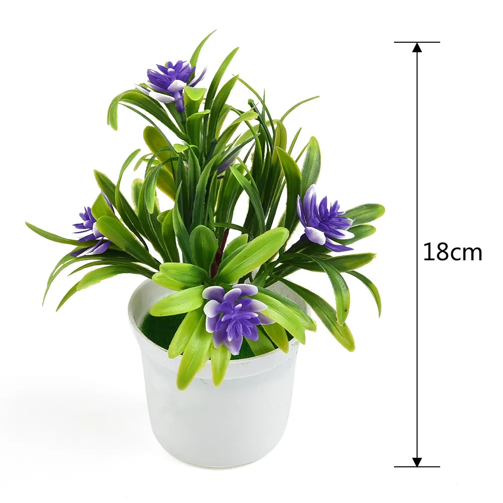 1pc 18 cm Artificial Flowers Plant Pot Plastic Fake Flower for wedding Ceremony Decor Home Garden Bouquet Decoration