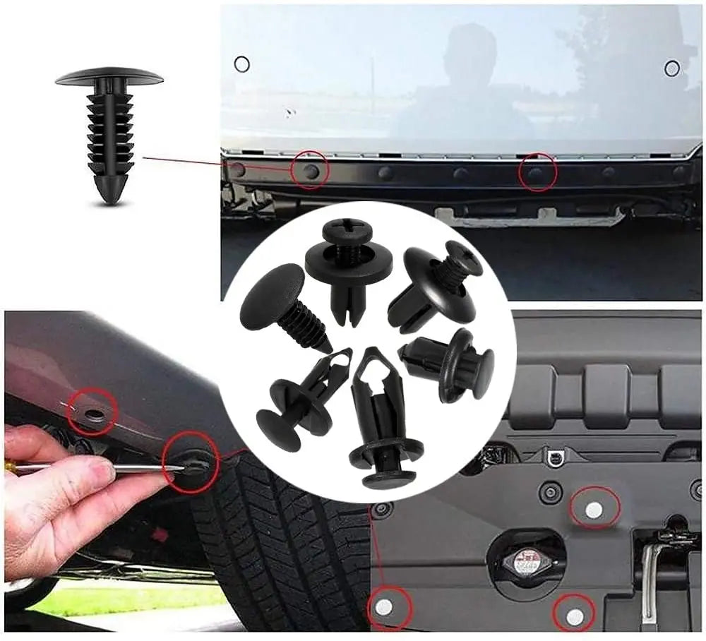 190pcs Car Retainer Clips 6 Size Plastic Fasteners Kit Auto Trim Panel Clip Mixed Car Body Bumper Rivet Set