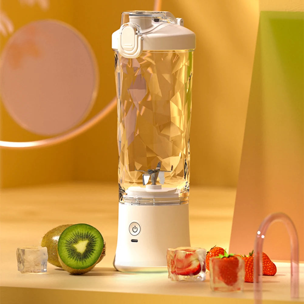 600ml Fashion Juicer Cup With Filp Cover USB Charging Orange Juicer Ice Crusher Electric Blender For Home Kitchen Ourdoor Sports