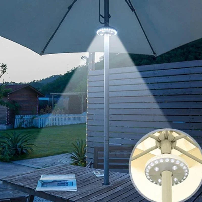 1PC Led Super Bright Patio LED Umbrella Light Outdoor Portable Camping Tent Light Lamp With Hook Garden Lantern