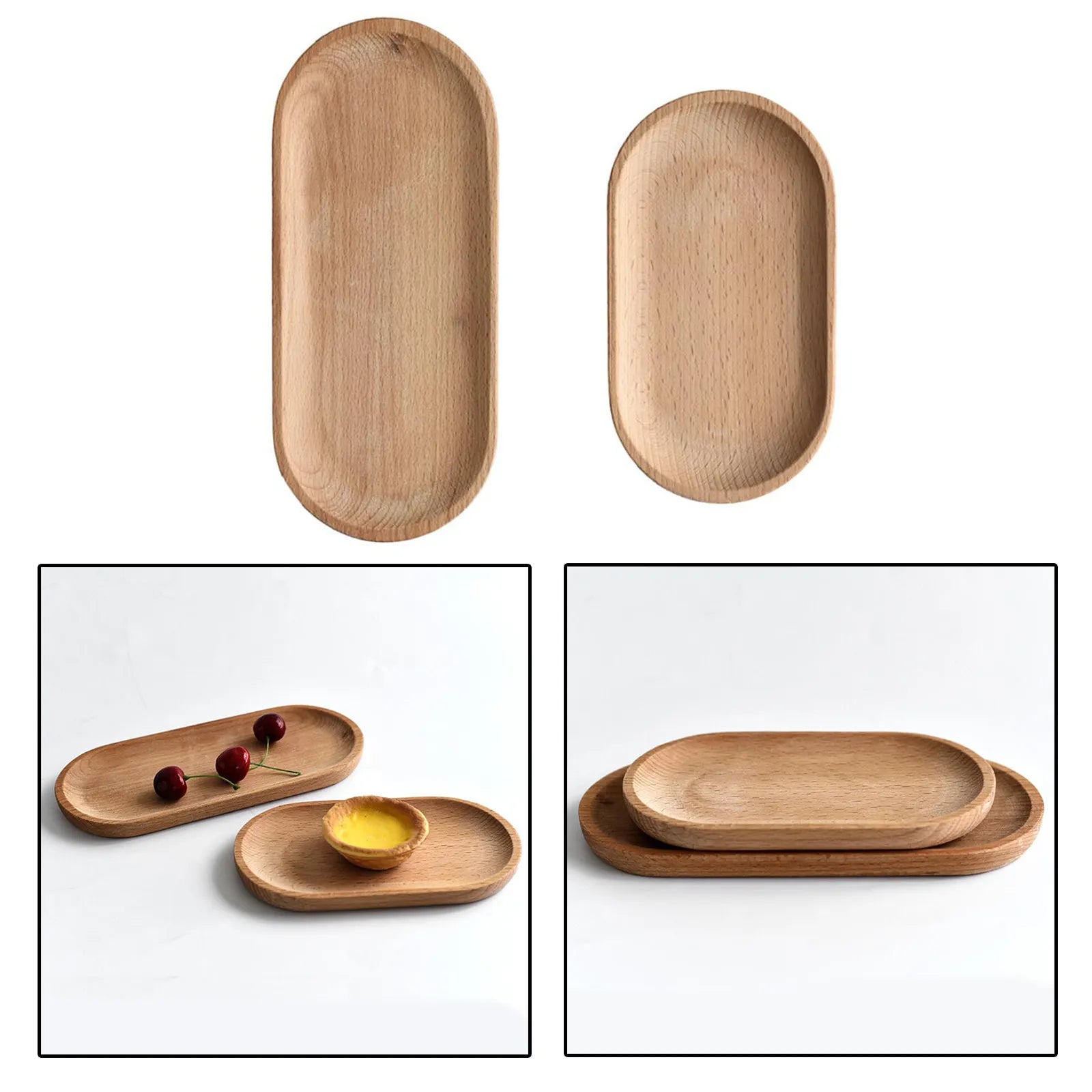 Oval Wooden Tea Tray Serving Table Plate Snacks Food Storage Dish for Tray Fruit Dishes Saucer Dessert Serving Tray Bamboo Tray