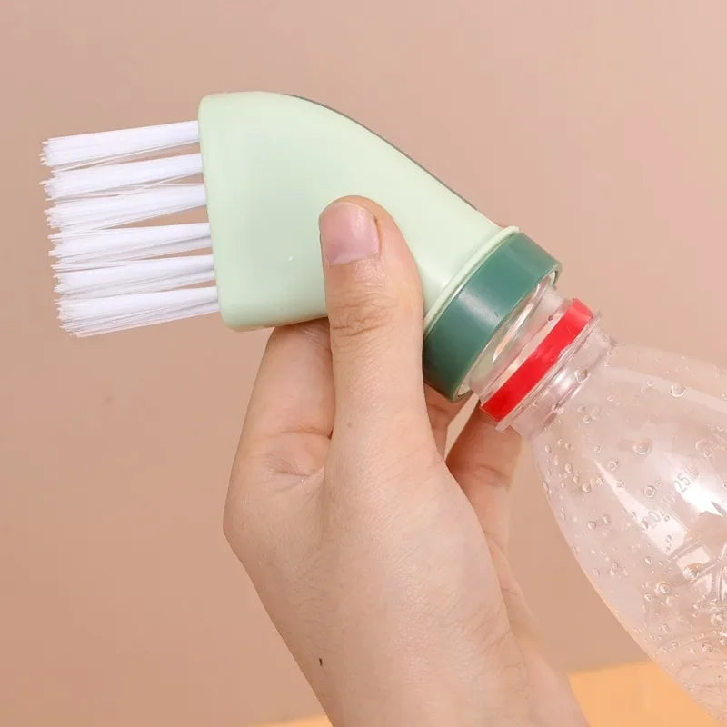 Creative Household Cleaning Brush Can Connect Mineral Water Bottle Wet and Dry Cleaning Brush Multifunctional Dead Angle Brush