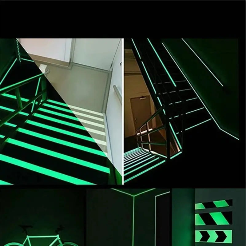 Luminous Tape Green Warning Ground Light Storage Stair Anti Slip Sticker Reflective Fluorescent Tape