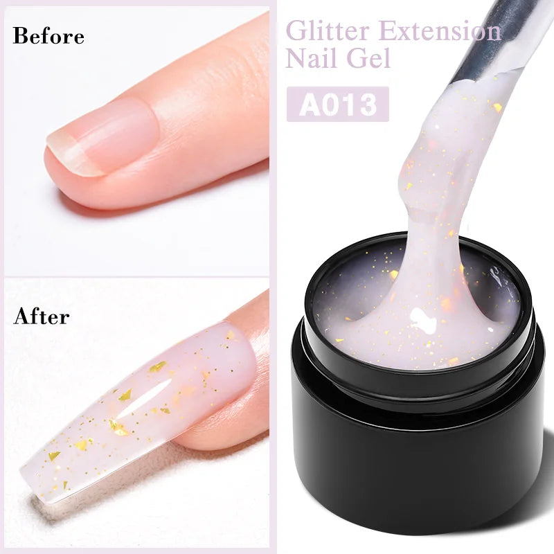 7ml Non Stick Hand Solid Extension Nail Gel Nude Pink White Extension Gel Glue