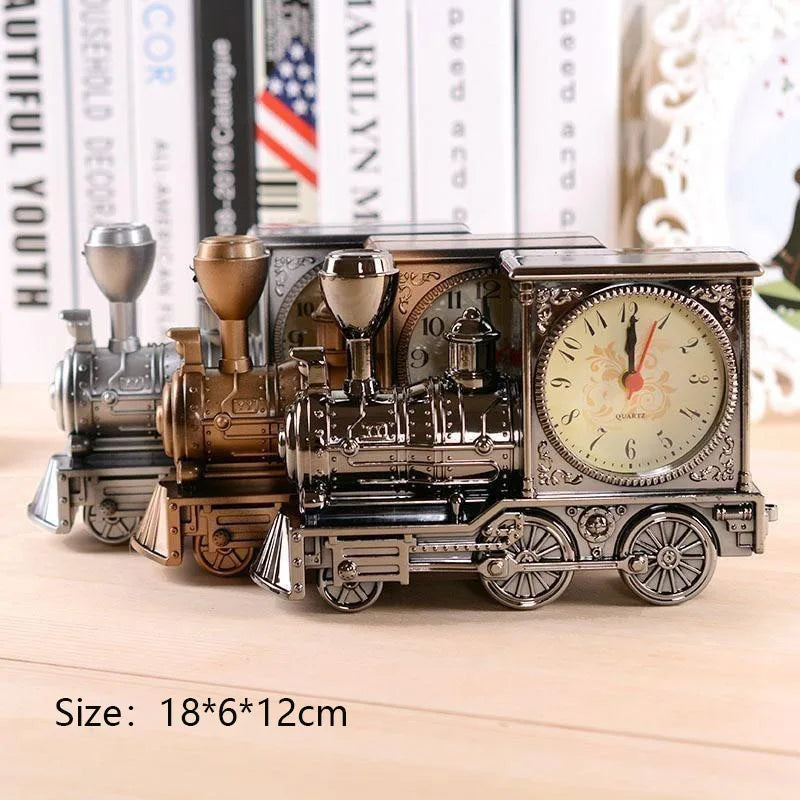 Classical Retro Creative Rickshaw Shaped Desktop Decoration Alarm Clock Student Kids Bedside Clock Cute Child Alarm Clock