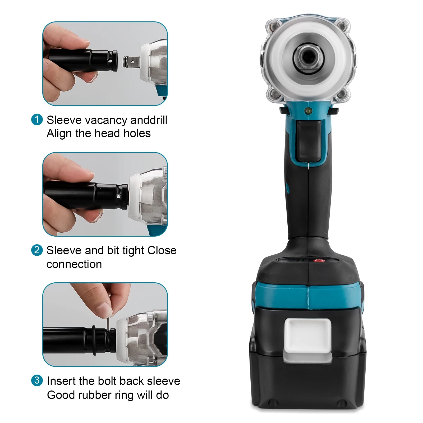 520N.M Brushless Electric Impact Wrench Cordless Electric Wrench 1/2 inch for Makita 18V Battery Screwdriver Power Tools