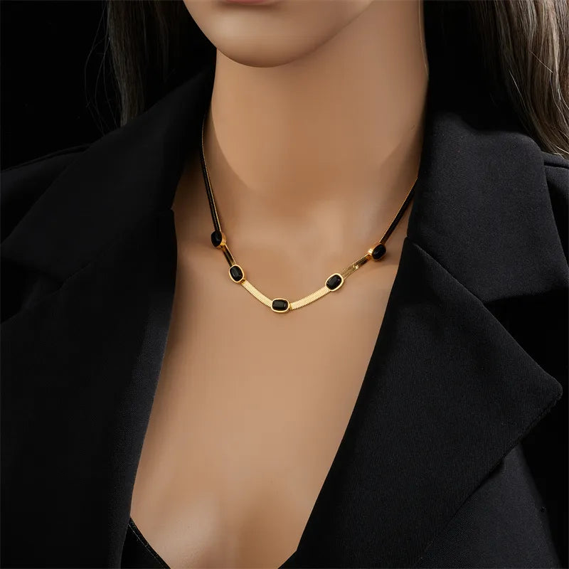 316L Stainless Steel Gold Color Heart Pearl Pendant Necklace For Women Punk Street Rustproof Neck Jewelry Party Gift