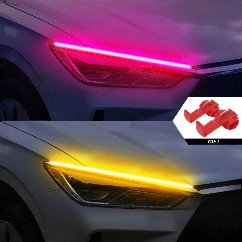 2 PCS LED Daytime Running Lights Turn Signal Lamp Headlight Waterproof 30cm 45cm 60cm White Red Yellow Blue