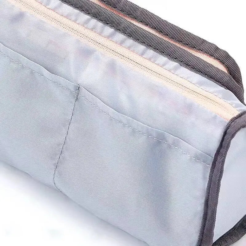 Stationary Pen Storage Bag Pen Pencil Bag Multi Layer Large Capacity Cosmetic Travel Storage Bag Simple Plaid Pencil Case