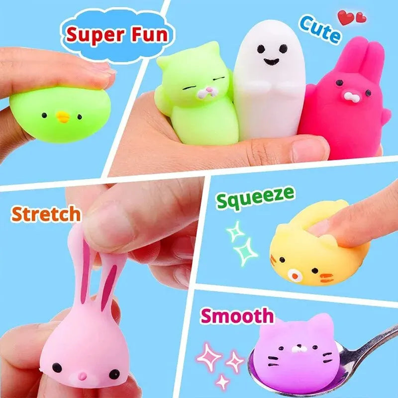 20Pcs Mini Cute Cartoon Animal Stress Relief Toys For Boys Girls Piñata Filler