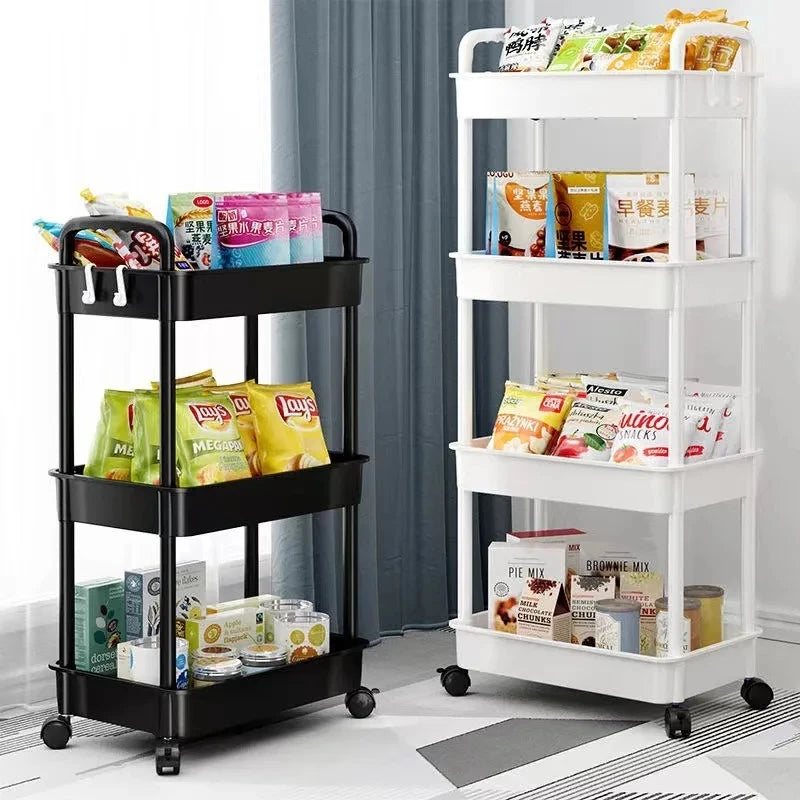 Mobile Bookshelf Trolley Organizers And Storage Rack Cart With Wheels