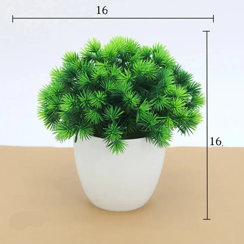 Artificial Plants Potted Bonsai Green Small Tree Plants Fake Flowers Potted Ornaments for Home Garden Decor Party Hotel Decor