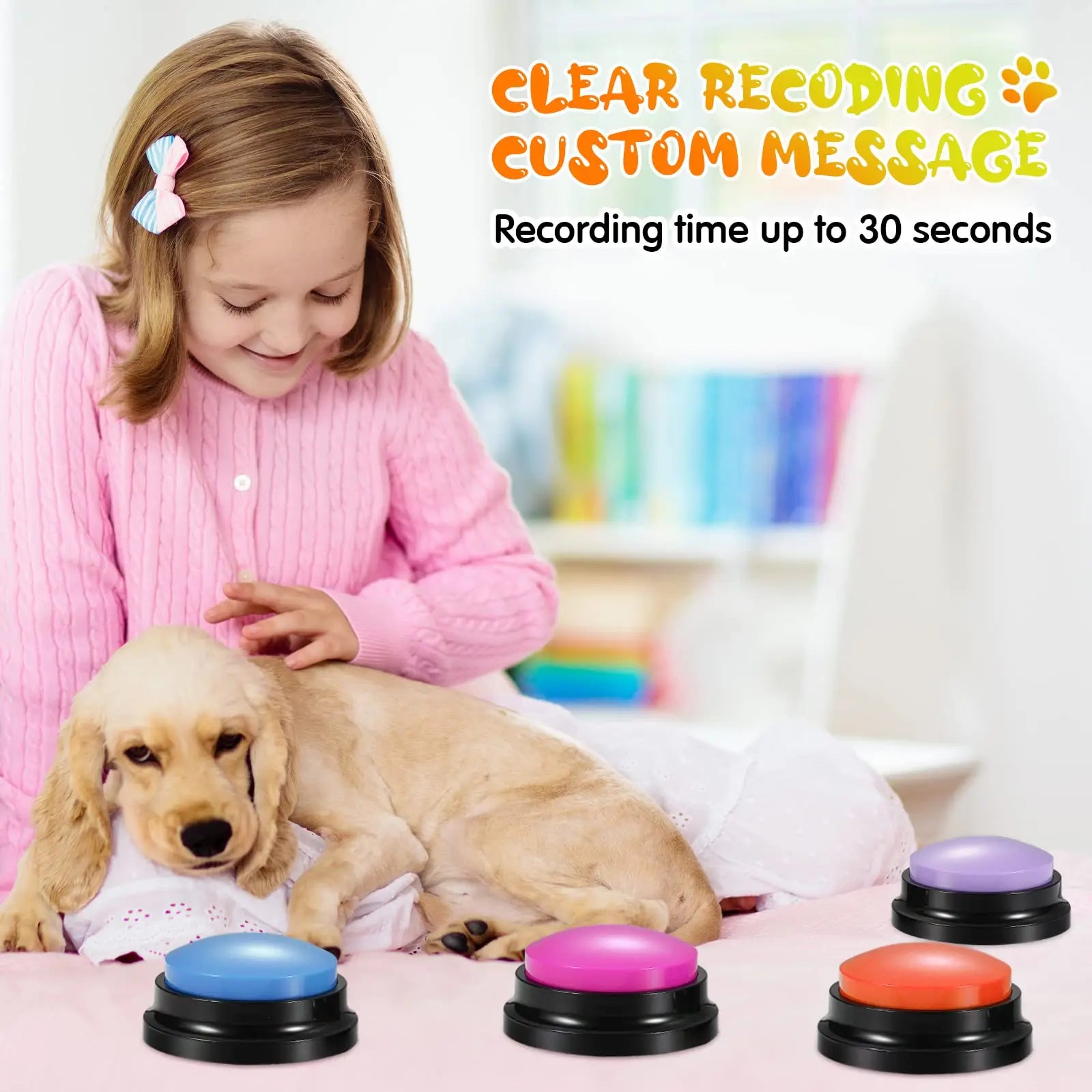 Interactive Dog Toys Dog Recordable Toys Travel Talking Pet Starters Pet Speaking Buttons