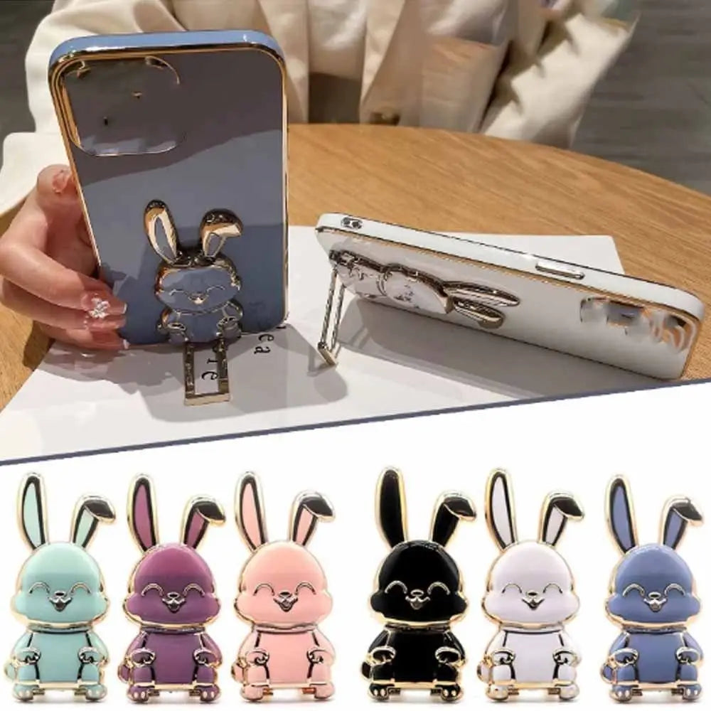 Portable ABS Bunny Finger Ring Holder Mobile Phone Holder Foldable Phone Finger Ring Holder Phone Back Sticker Pad