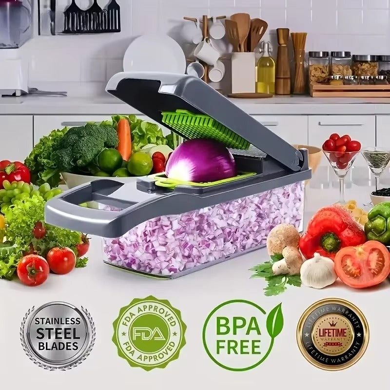 14/16 in 1 Multifunctional Vegetable Chopper Onion Chopper Handle Food Grate Food Chopper Kitchen Vegetable Slicer Dicer Cut