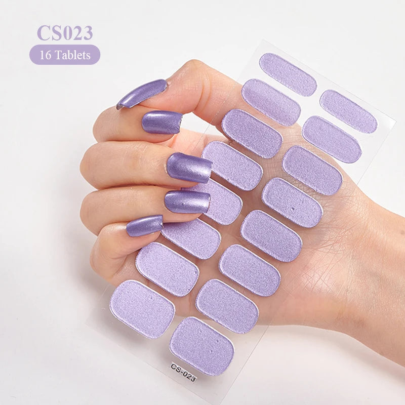 Full Cover Nail Stickers Fashion Nail Polish Nail Decoration Sparkling Glitter Self Adhesive Manicure Designer Nail Art Sticker