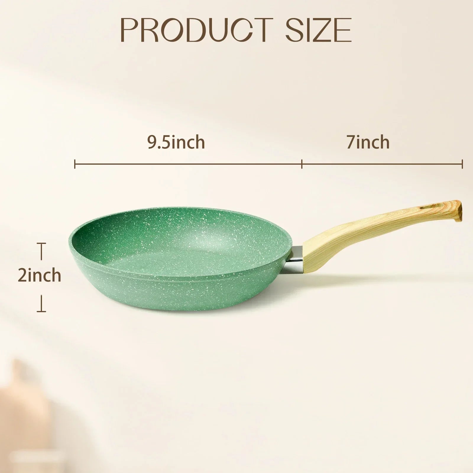 Kitchen 8/9.5/11inch Frying Pan Nonstick Non-toxic Healthy Stone Cookware