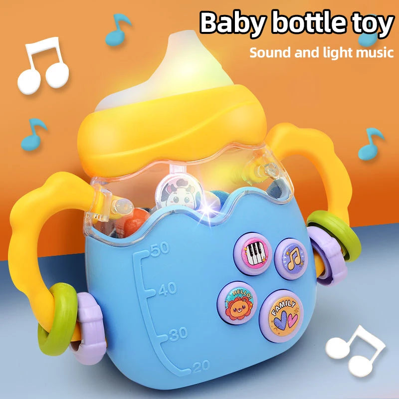 Baby bottle rattle puzzle early education toy Newborn grip Training