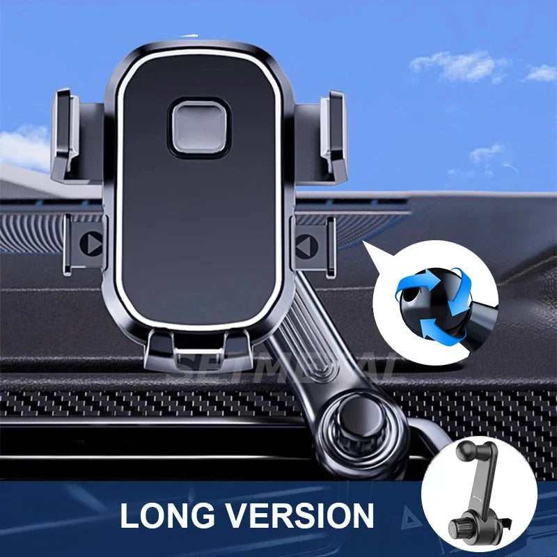 Gravity Air Vent Car Phone Holder Telescopic Air Outlet Cellphone Mount Spiral Hook Universal for 4.7-7 Inch Smartphone