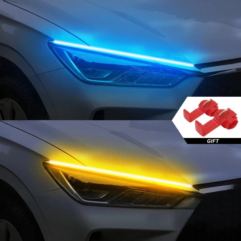 2 PCS LED Daytime Running Lights Turn Signal Lamp Headlight Waterproof 30cm 45cm 60cm White Red Yellow Blue