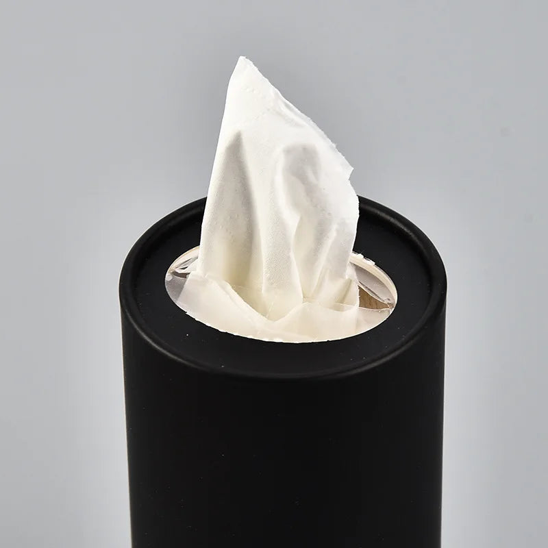 Cylinder Tissue Boxes Practical Household Accessories Subfilm Tissue Tube for Car Napkin Organizer Tissue Box Organizer Black