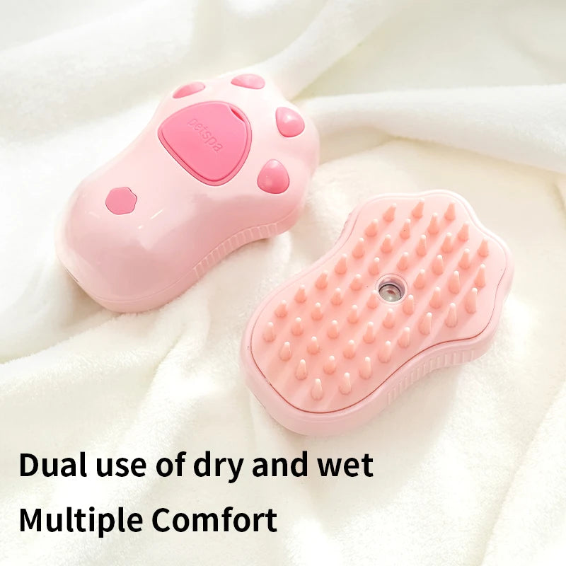 Dog Steam Brush Cat Steam Brush Dog Massage Comb Built-in Electric Water Spray Soft Silicone Pet Hair Removal Grooming Brush