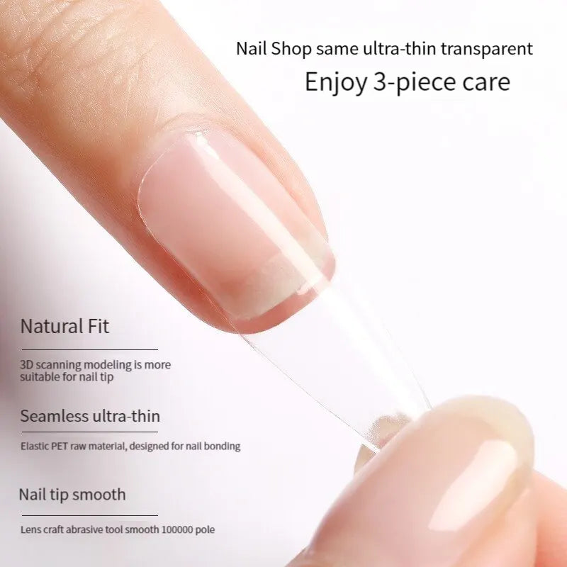 100 Pieces Transparent Nail Tip Oval French Nails in a Box