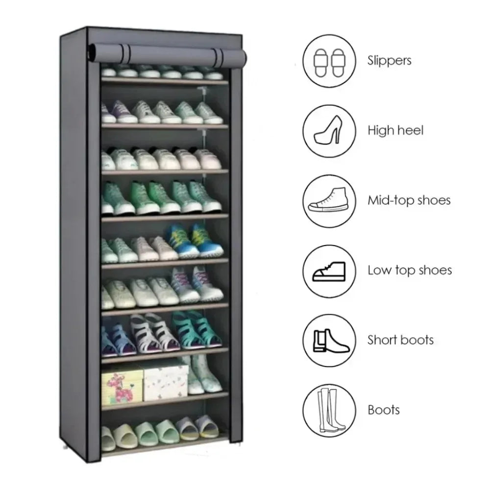 Shoe Rack Organizer Dustproof Shoe Cabinet Multilayer Shoe Shelf