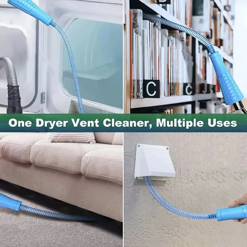 Dryer Vent Cleaner Kit Vacuum Attachment Bendable Dryer Lint Remover With Guide Wire Dryer Lint Screen Cleaning Hose