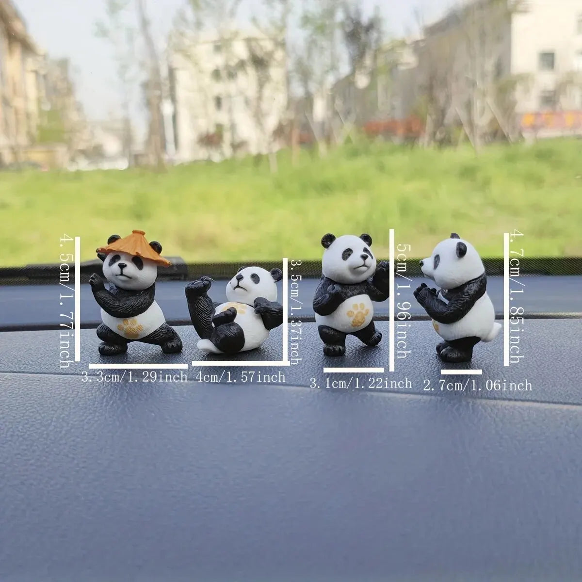 4pcs/set Panda Design Car Ornaments Car Center Console Ornaments