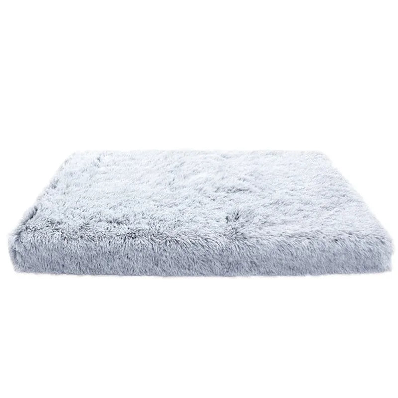 Long Plush Dog Bed with Non-slip Machine Washable Dog Bed Removable Cover for Large Medium Small Dogs