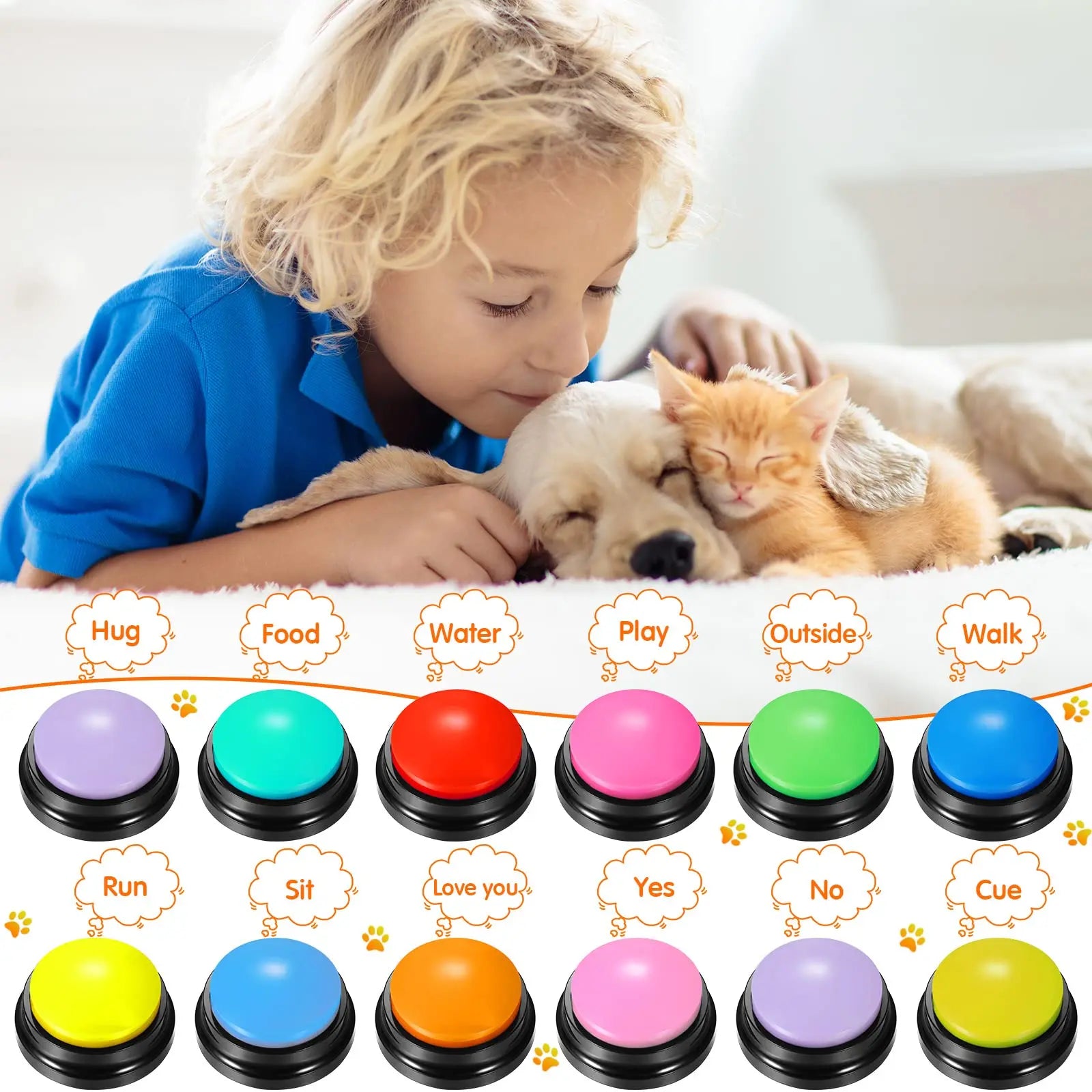 Interactive Dog Toys Dog Recordable Toys Travel Talking Pet Starters Pet Speaking Buttons