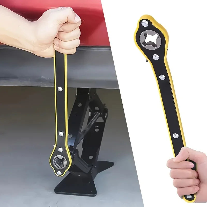 Universal Car Wheel Hand Crank Ratchet Wrenches Garage Tire Wheel Handle Phillips Wrench