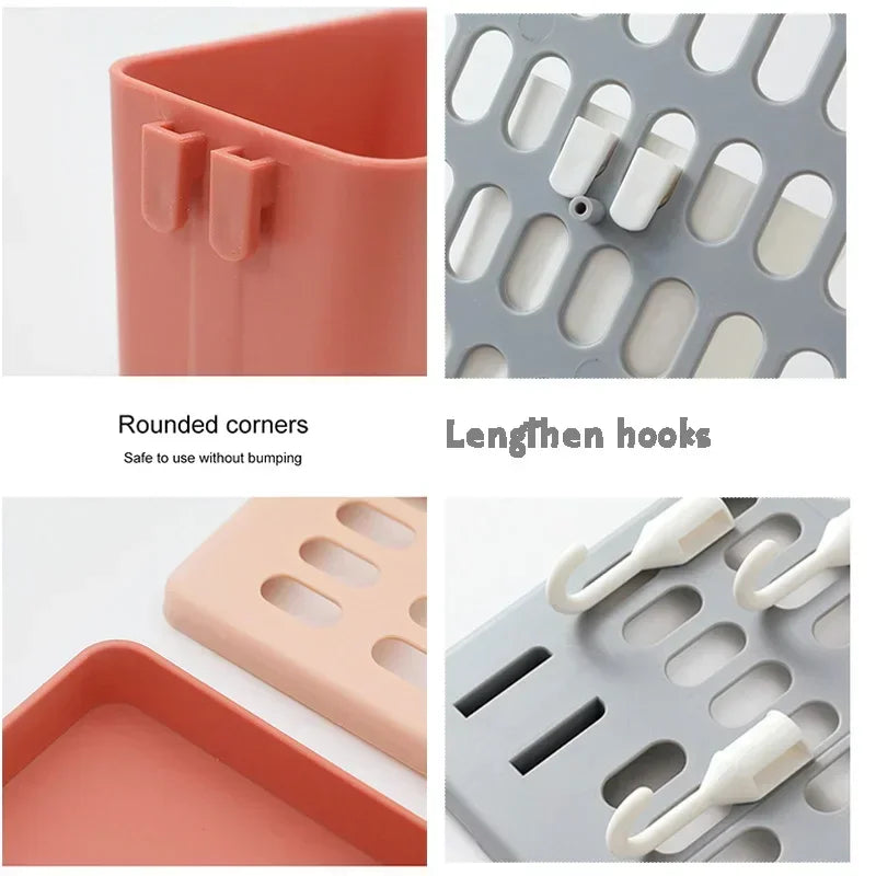 Hanging Storage Rack Punch-free Household Hole Board Wall Dormitory Kitchen Bathroom Wall Shelf Wall Storage Hook Rack Shelves