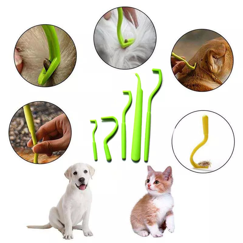 3Sets Flea Remover Hook Tick Remover Tweezer Tick Pull Pet Cat Dog Tick Clamp Accessaries Pet Mite Flea Extractor Dog Accessarie