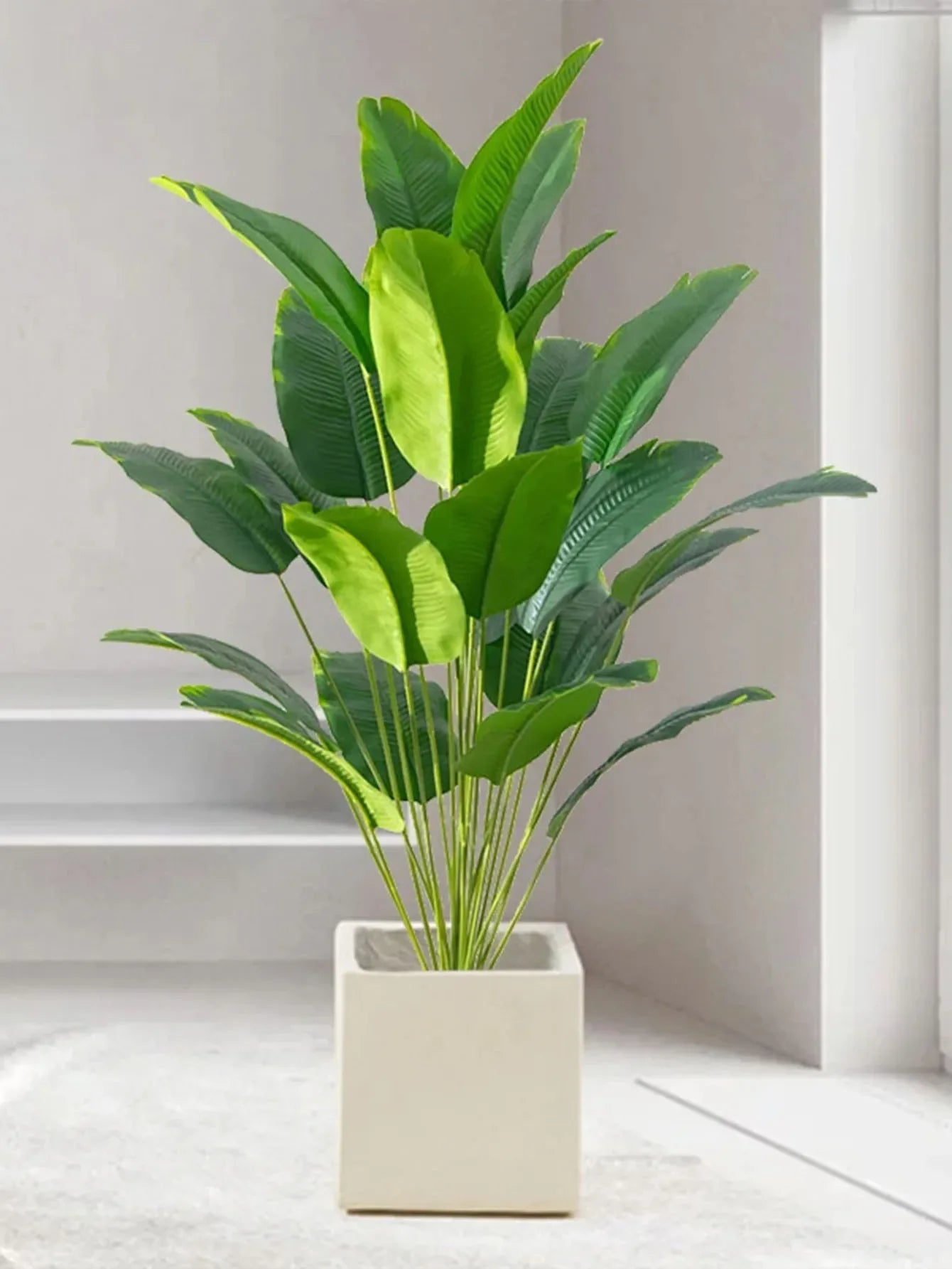 1pc Artificial Palm Tree Plants Large Fake Banana Plants Leaves Plastic