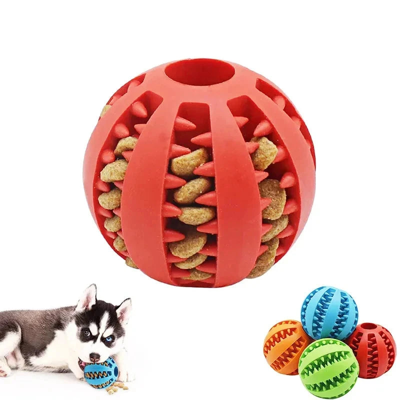 Dog Treat Ball Toys for Small Dogs Interactive Elasticity Puppy Chew Toy Tooth Cleaning Rubber Food Ball Toy