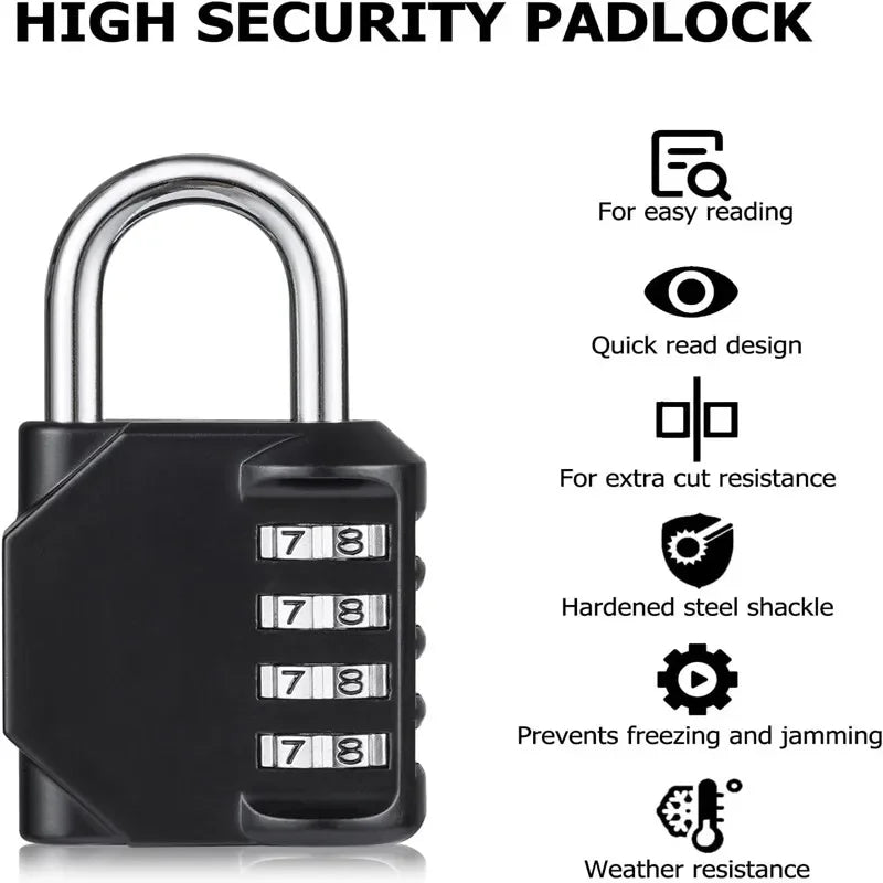 2PCS Combination Padlock Suitcase Luggage Metal Code Password Lock Padlock