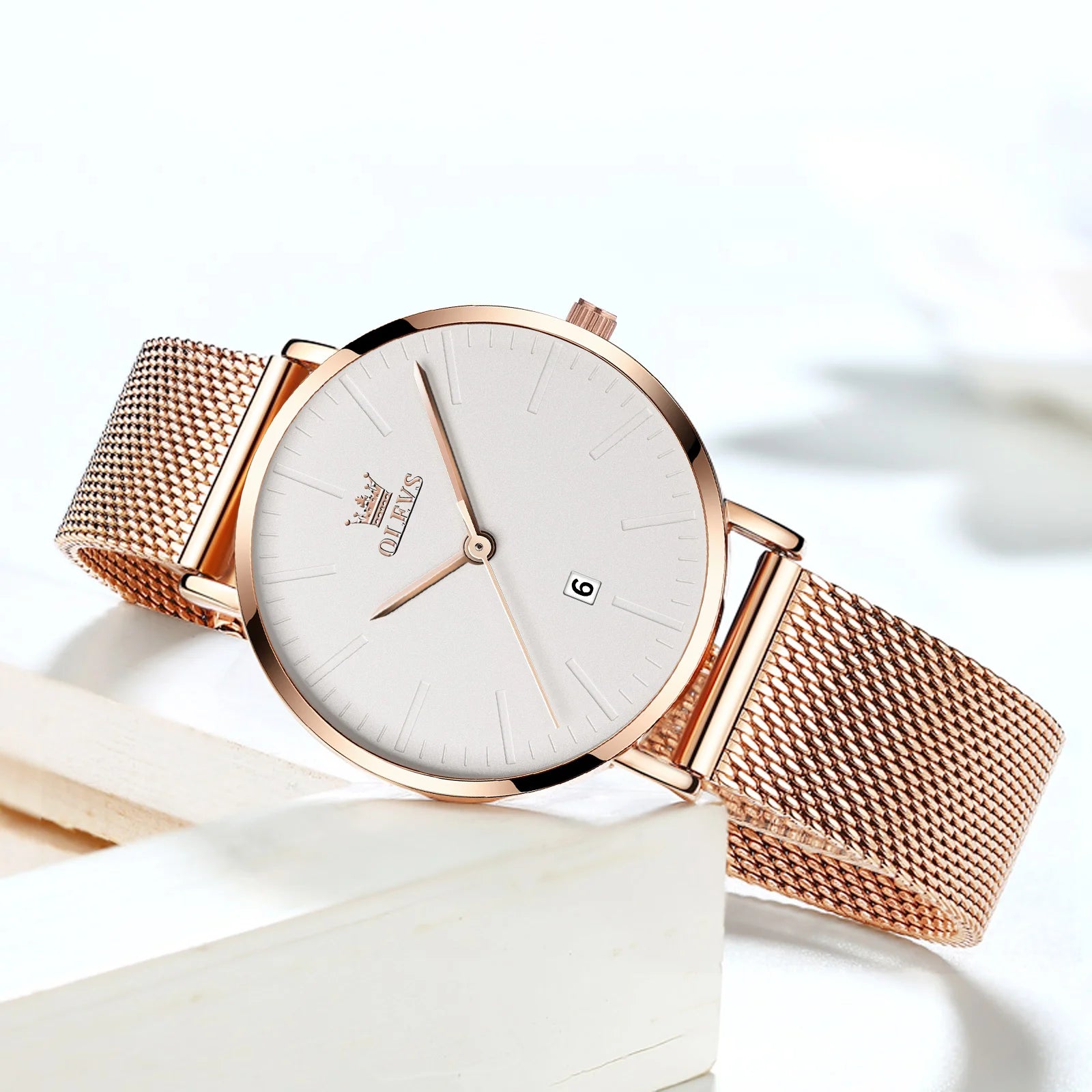 Watch for Women Rose Gold Waterproof Quartz Ladies Wristwatch