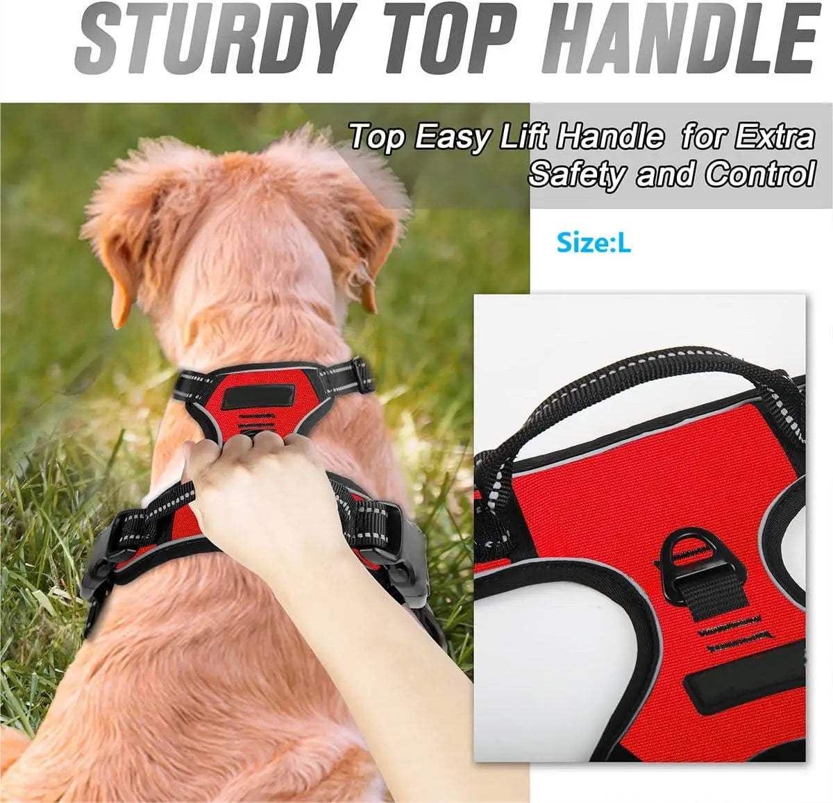 No Pull Dog Vest Harness Front Clip Heavy Duty Reflective Easy Control Handle for Dog