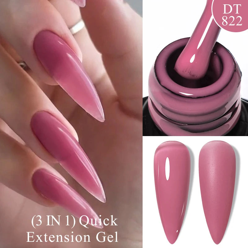 7ml Non Stick Hand Solid Extension Nail Gel Nude Pink White Extension Gel Glue