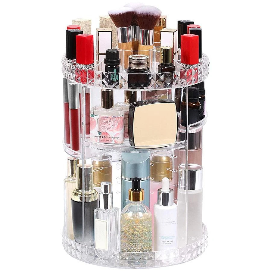 Cosmetic Organiser 360 degree rotatable adjustable cosmetic storage display case