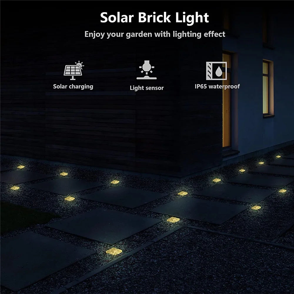 Solar Outdoor Light Ground Brick Sunlight Waterproof Cube Solar Lamp