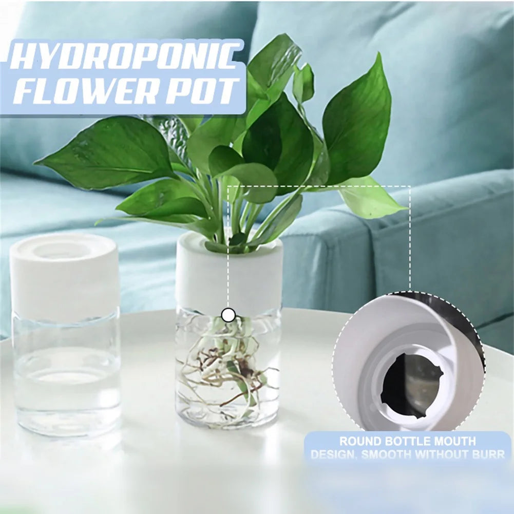 Mini Hydroponic Flower Pot Transparent Imitation Glass Soilless Plant Pots